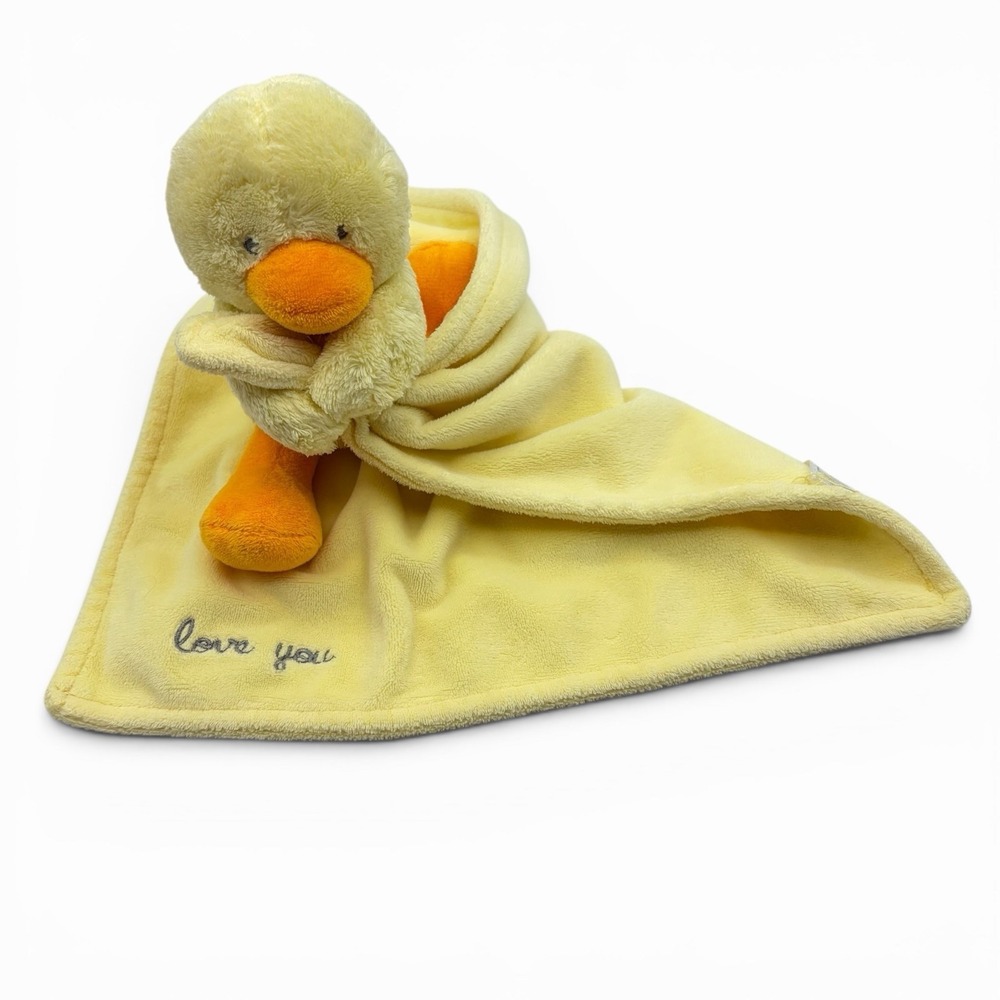 Carters Yellow Duck Chick Lovey Love You Plush Baby Security Blanket 11" X 10.5"